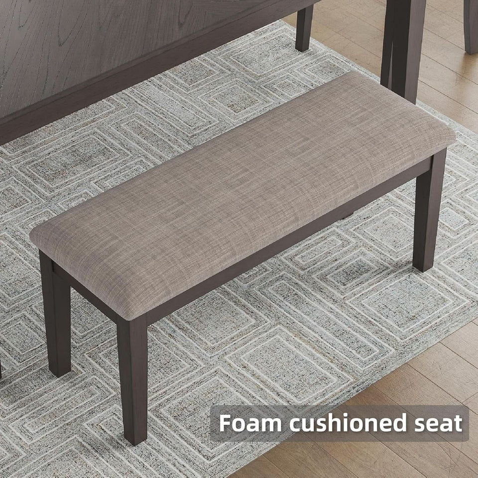 Diamond Patterned Dining Table Set Gray Walnut Stain