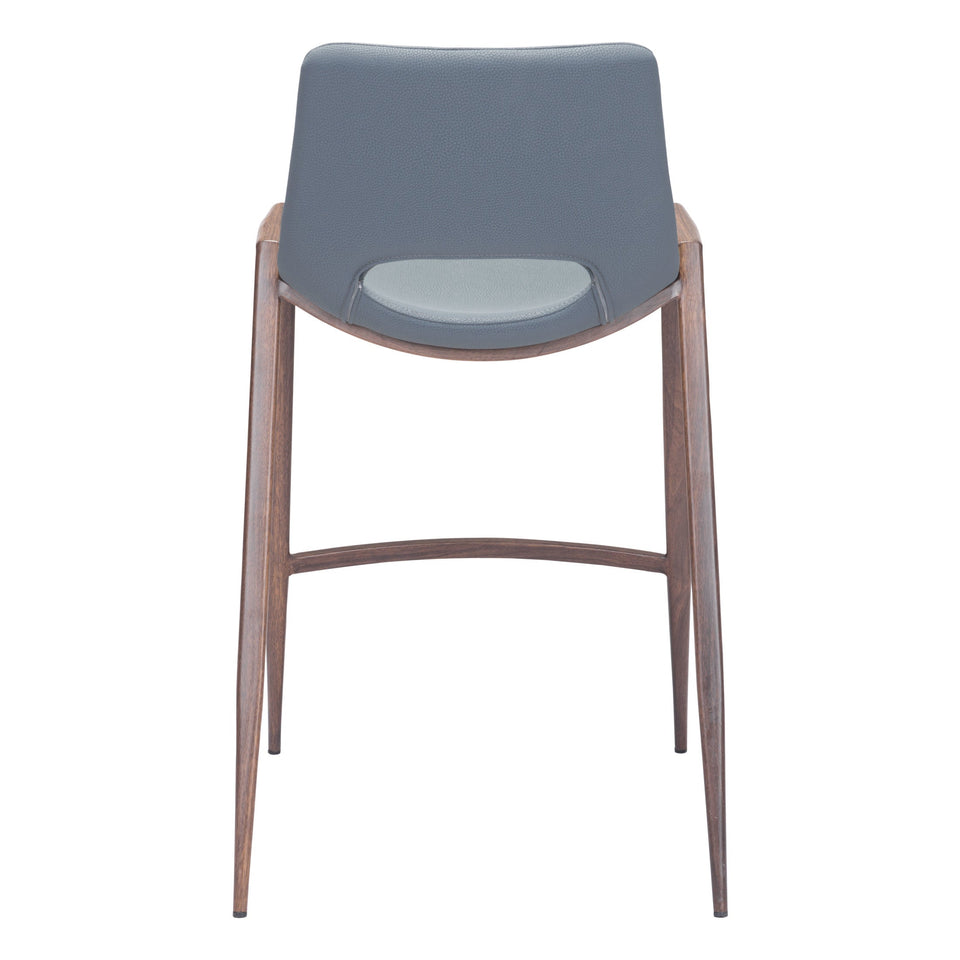 Desi Counter Stool (Set of 2) Azure Gray & Walnut
