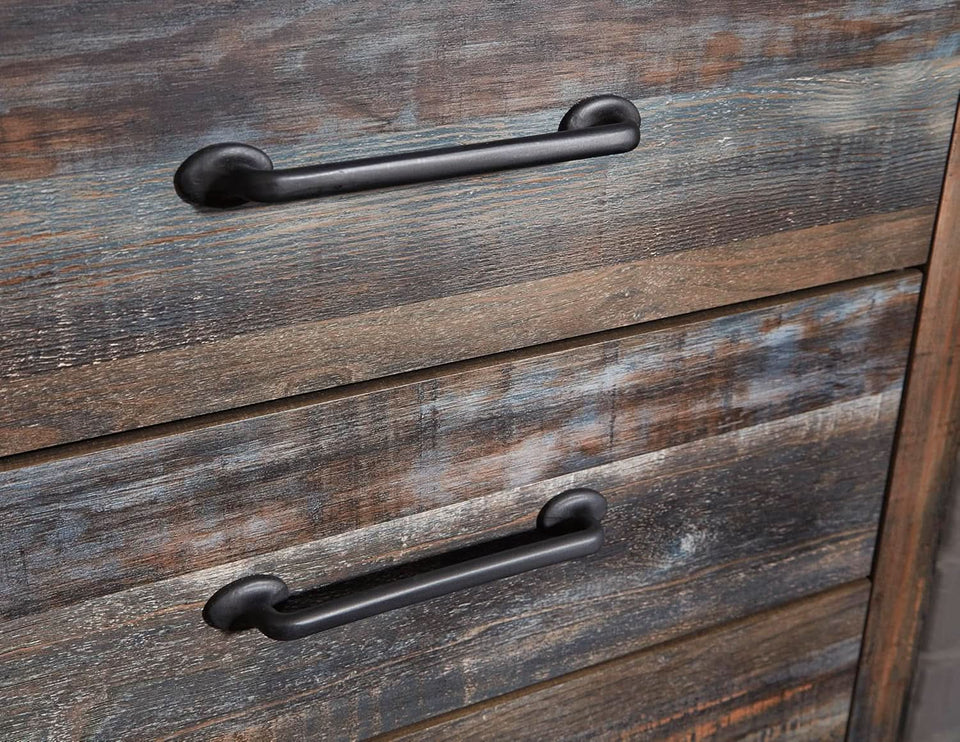 Rusticated Six Drawer Dresser Weathered Brown Bedroom