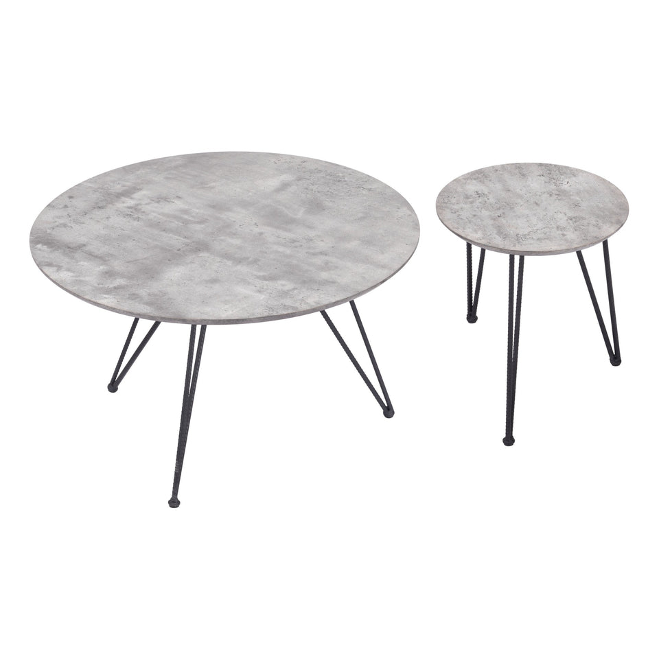 Kerris Coffee Table Set (2-Piece) Gray & Black