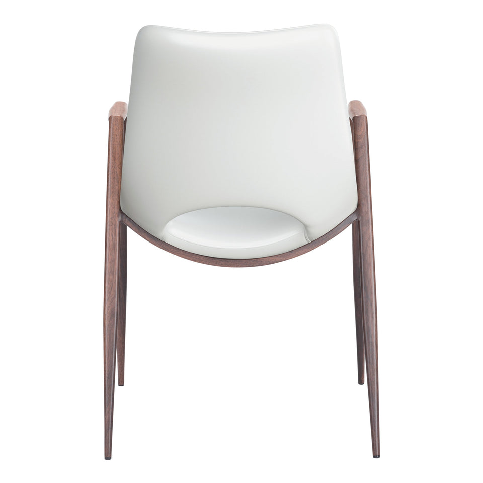 Desi Dining Chair (Set of 2) White & Walnut