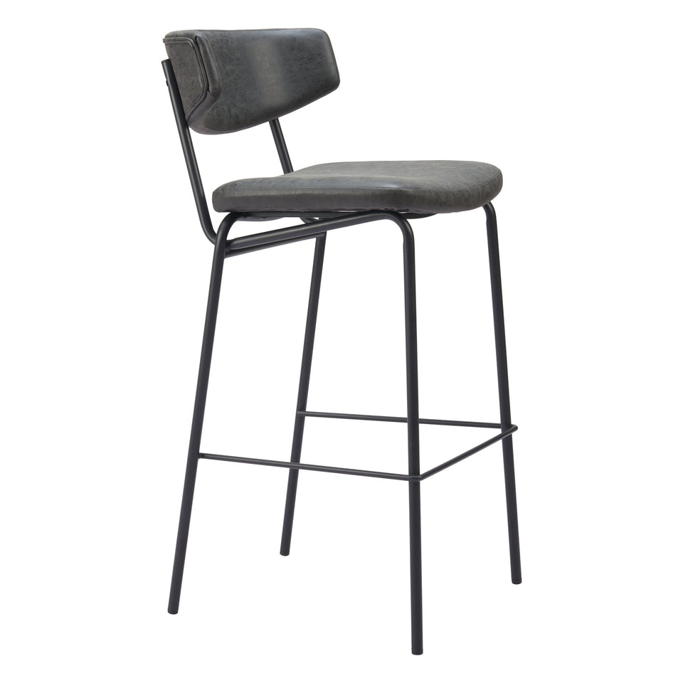 Charon Barstool (Set of 2) Vintage Black