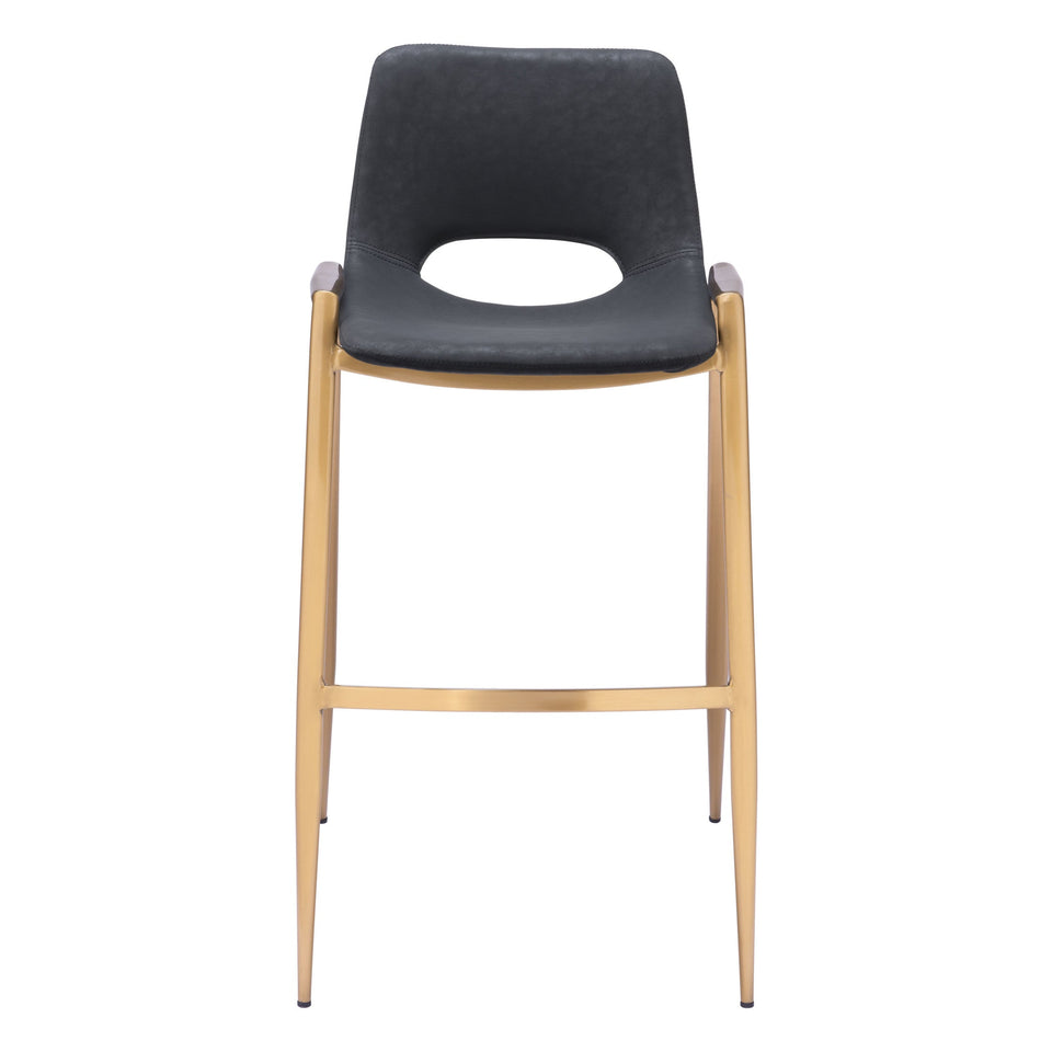 Desi Barstool (Set of 2) Black & Gold