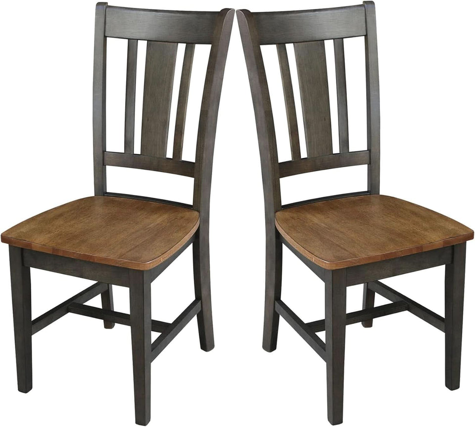 International Concepts Splatback Dining Chair Hickory Washed Coal