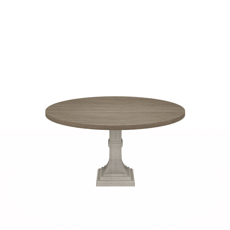 Tannen - Round Dining Table - White / Gray
