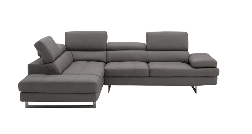 A761 Italian Leather Sectional in Truffle