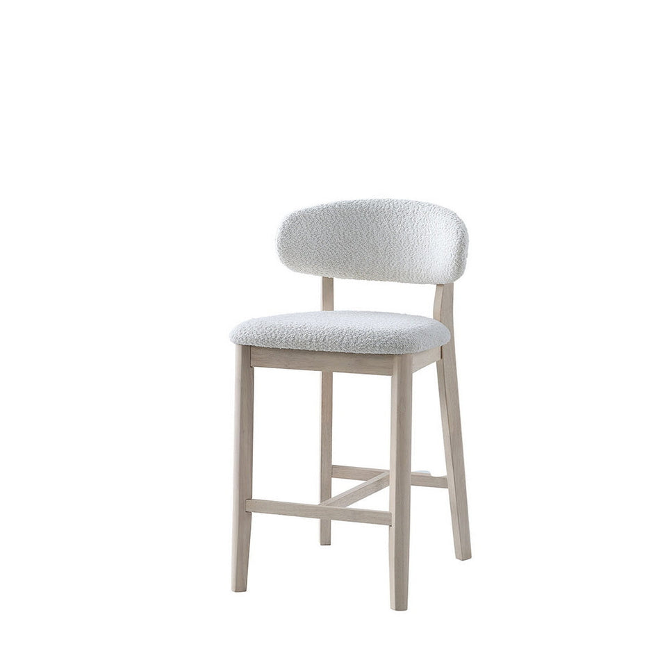 ACTU Counter Stools Set of 2, 26” Upholstered Bar Stools, Solid Wood, Mid-Century Modern