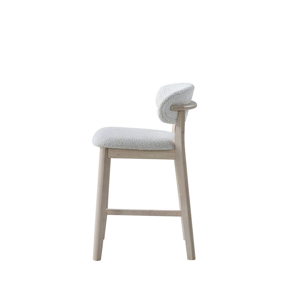ACTU Counter Stools Set of 2, 26” Upholstered Bar Stools, Solid Wood, Mid-Century Modern