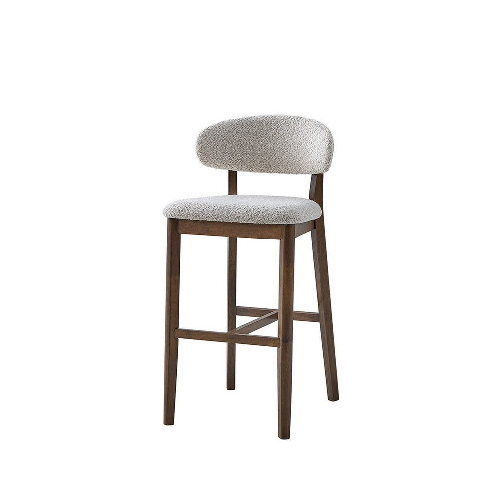 ACTU Bar Stools Set of 2, 30” Upholstered Bar Height Stools, Solid Wood, Mid-Century Modern