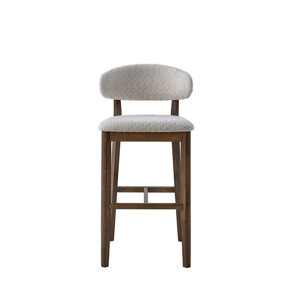 ACTU Bar Stools Set of 2, 30” Upholstered Bar Height Stools, Solid Wood, Mid-Century Modern