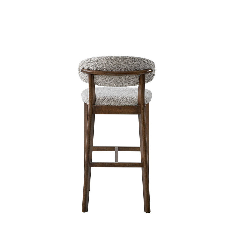 ACTU Bar Stools Set of 2, 30” Upholstered Bar Height Stools, Solid Wood, Mid-Century Modern
