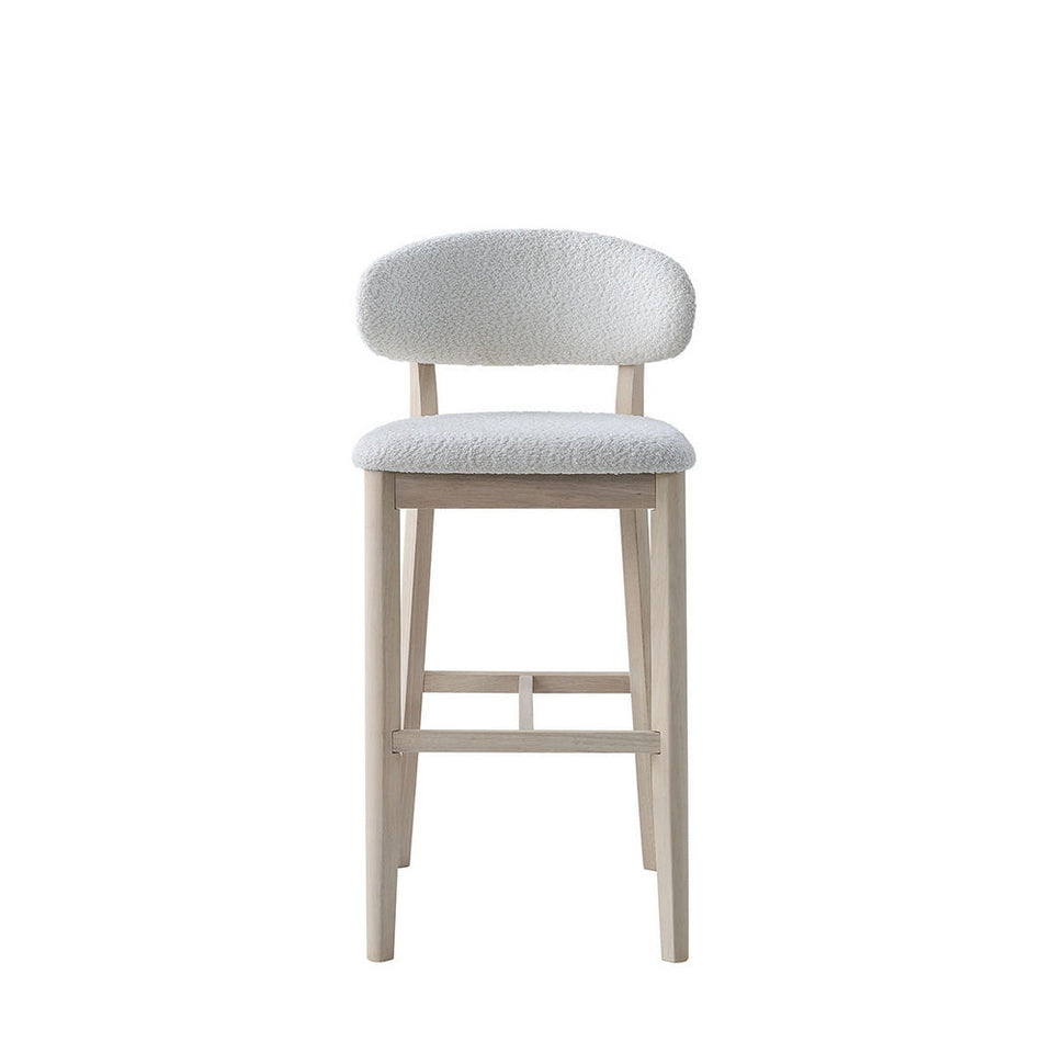 ACTU Bar Stools Set of 2, 30” Upholstered Bar Height Stools, Solid Wood, Mid-Century Modern
