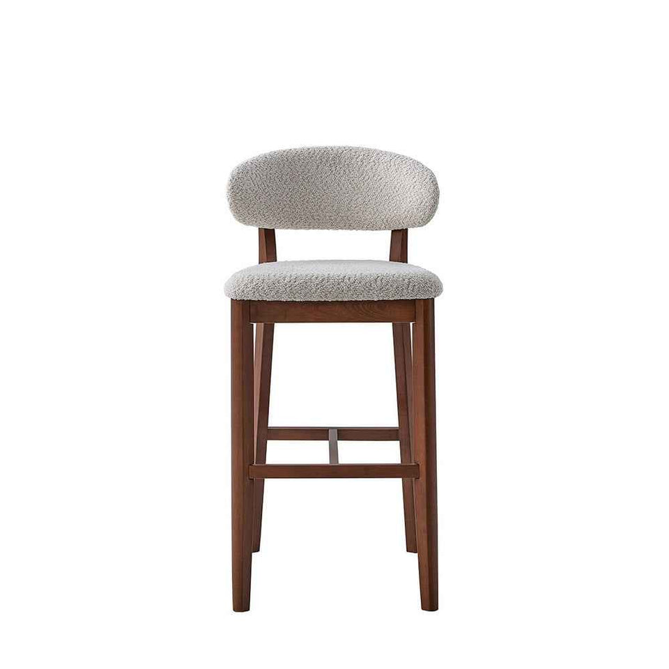 ACTU Bar Stools Set of 2, 30” Upholstered Bar Height Stools, Solid Wood, Mid-Century Modern