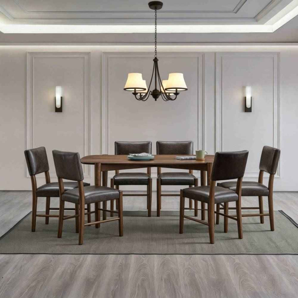 ACTU 58” Mid-Century Modern Dining Table Set for Small Spaces (Seats 4–6)