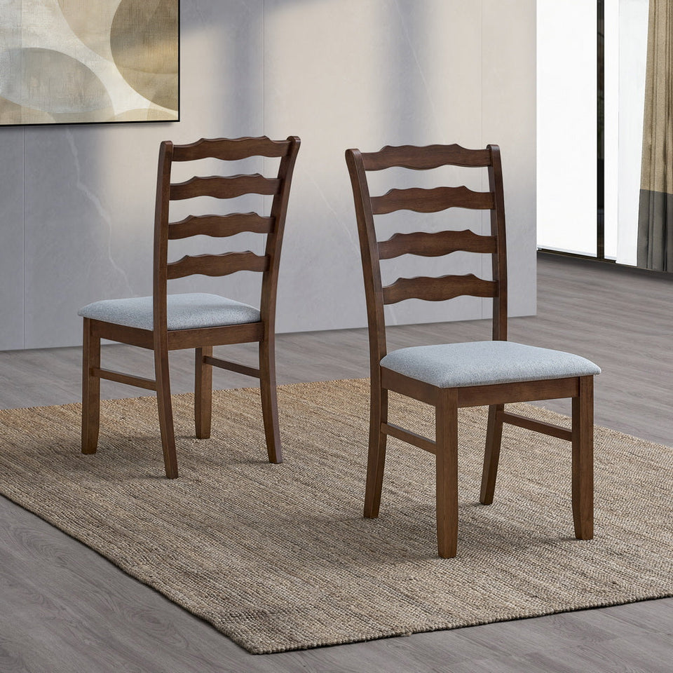 ACTU Farmhouse Dining Table Set with Upholstered Chairs for 4–6