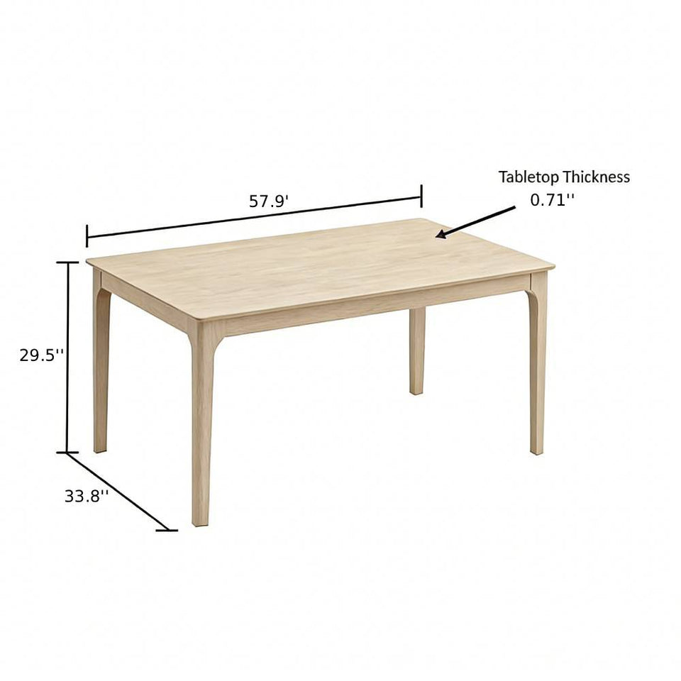 ACTU Farmhouse Dining Table Set with Upholstered Chairs for 4–6