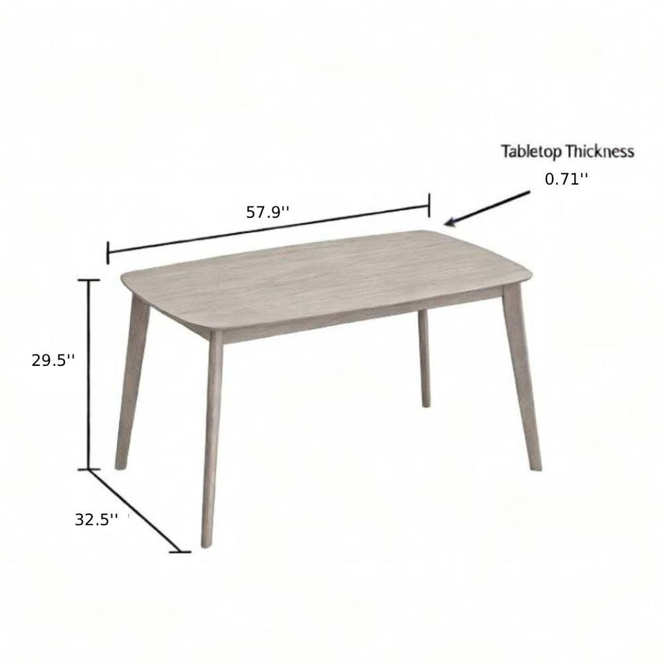 ACTU Scandinavian Dining Table Set with Upholstered Chairs for Small Spaces (Seats 4–6)