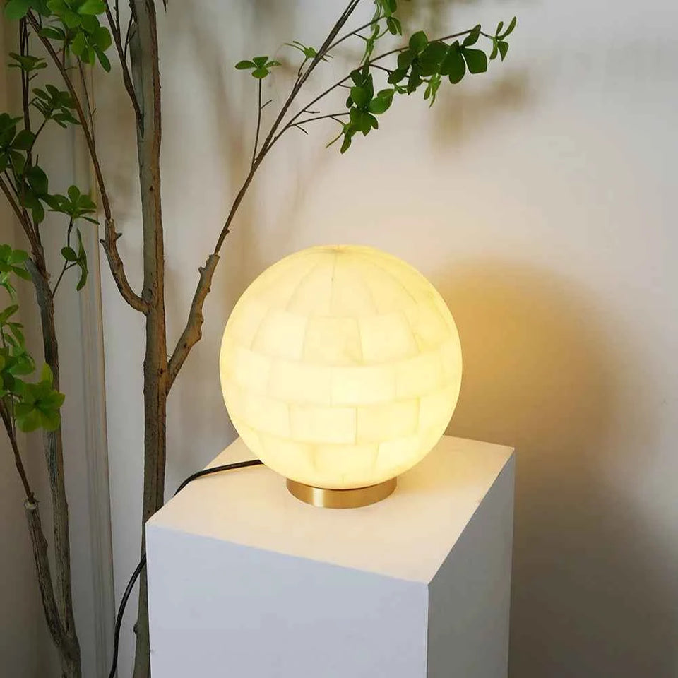 Alabaster Ball Table Lamp