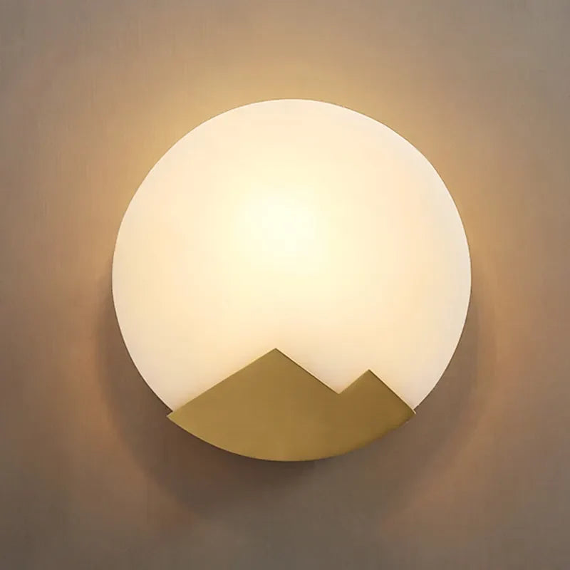 Alabaster Brass Wall Light