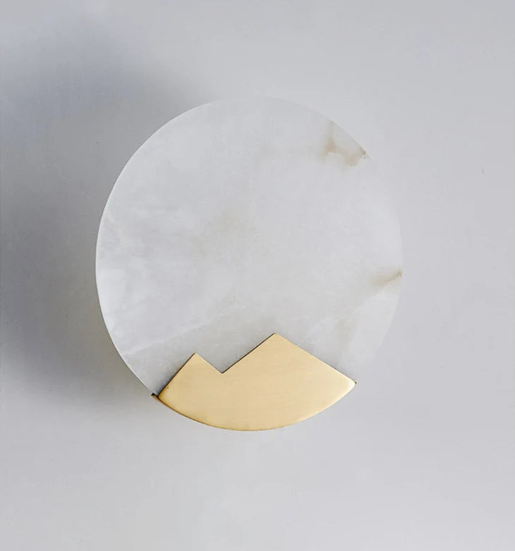 Alabaster Brass Wall Light