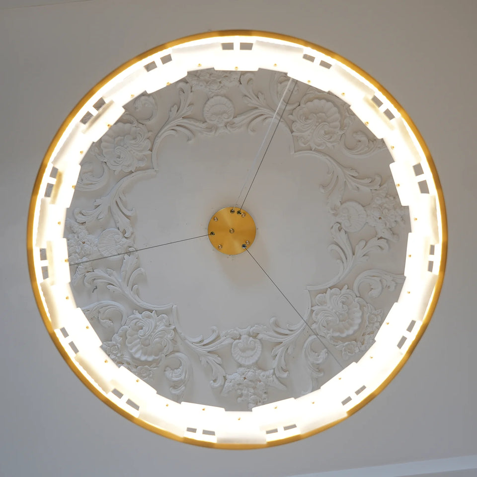 Alabaster Halo Brass Chandelier