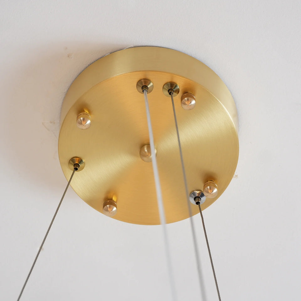 Alabaster Halo Brass Chandelier