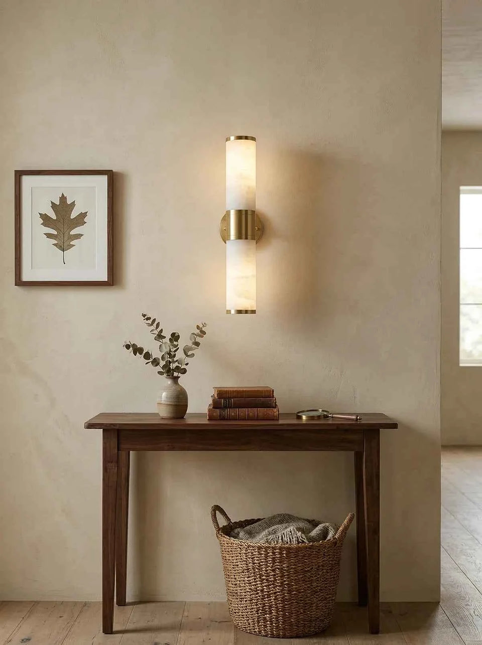 Alabaster Lampatron Cylindrical Wall Lamp