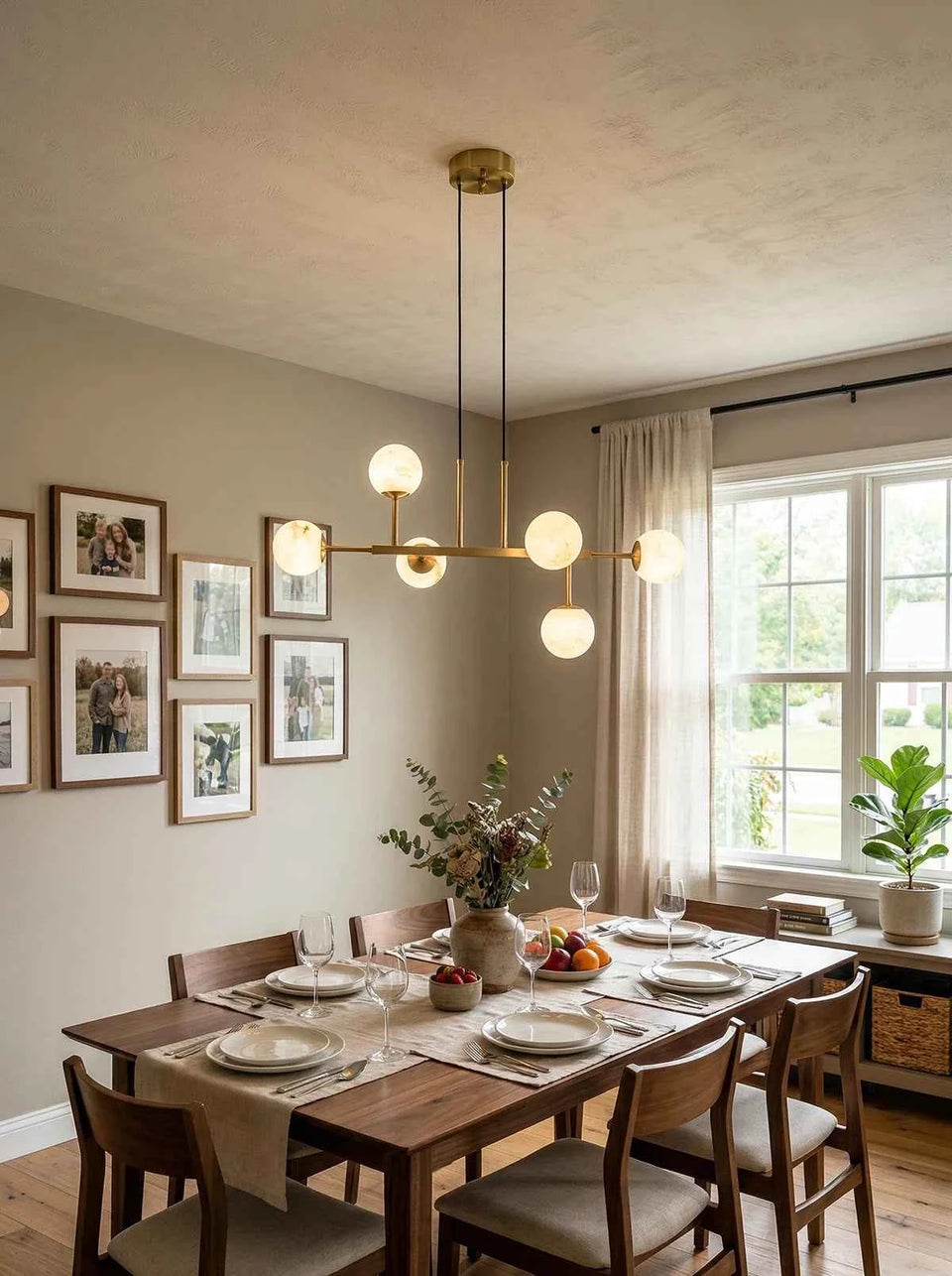 Alabaster Maytoni Uva Brass Chandelier