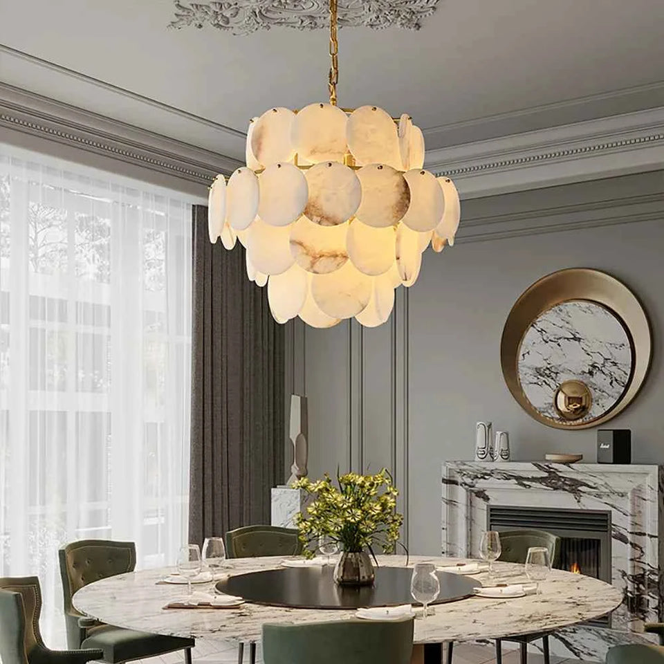 Alabaster Multi Layer Round Chandelier