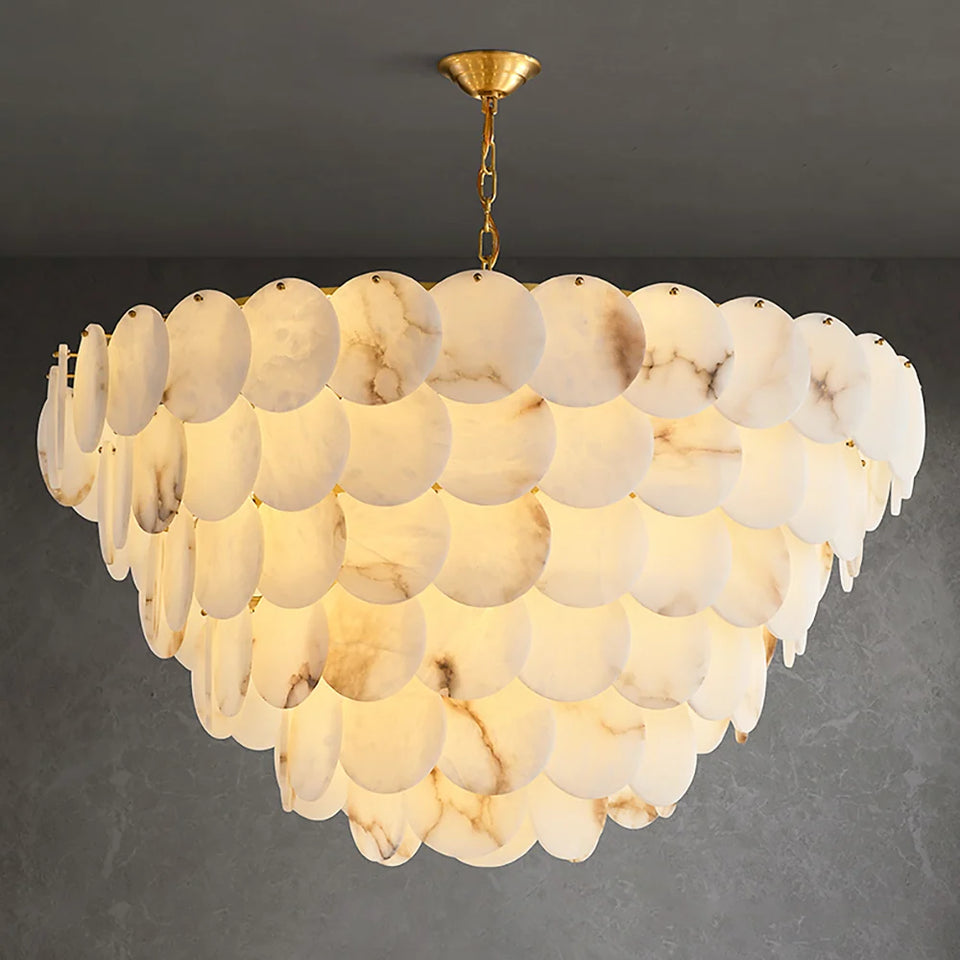 Alabaster Multi Layer Round Chandelier