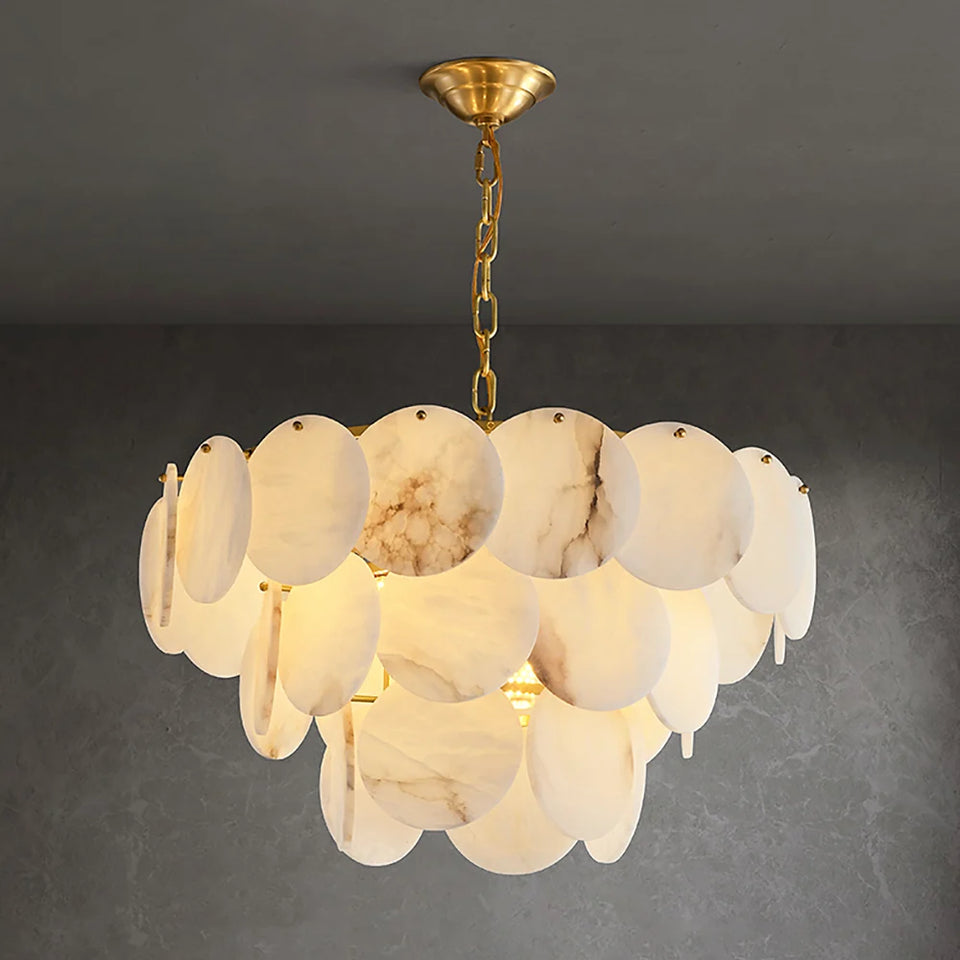 Alabaster Multi Layer Round Chandelier