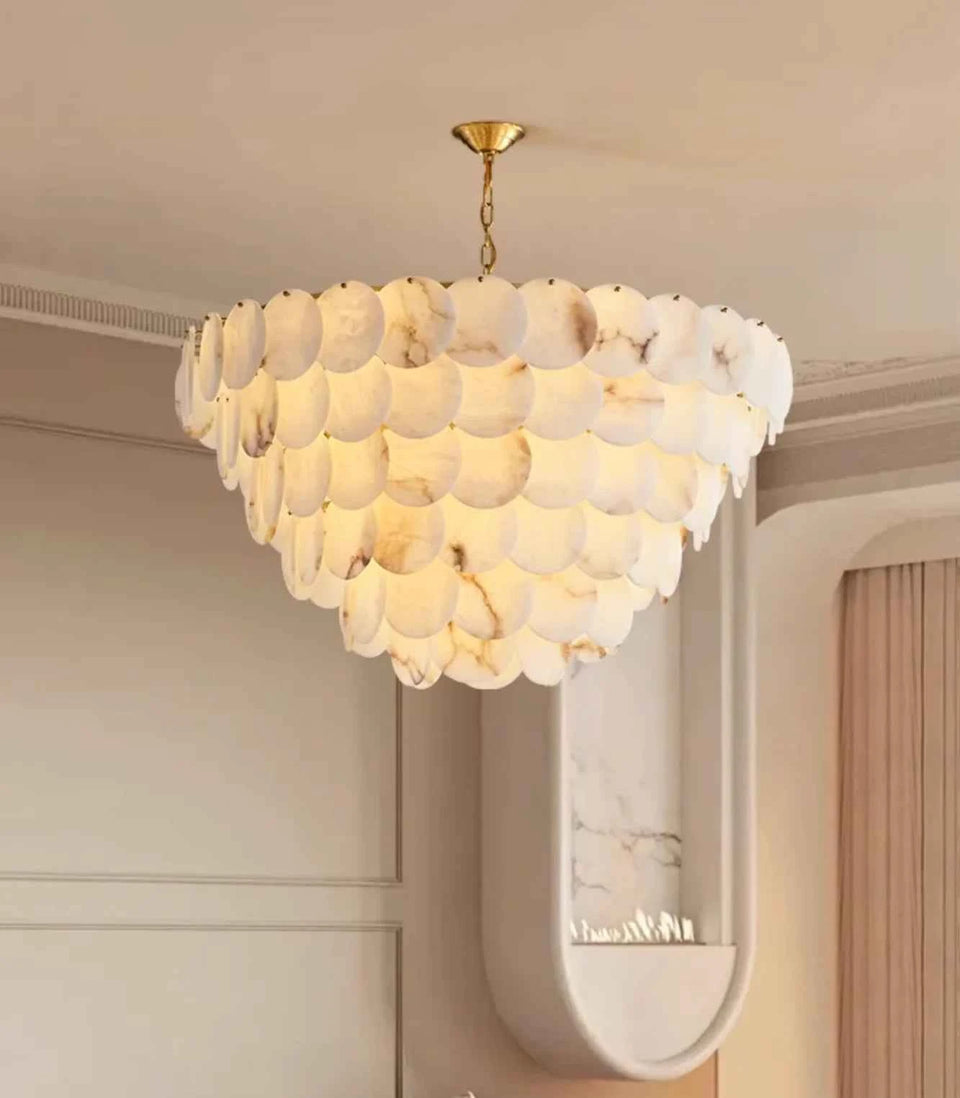 Alabaster Multi Layer Round Chandelier