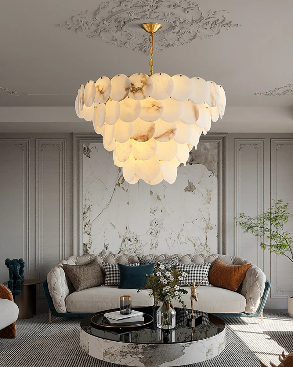 Alabaster Multi Layer Round Chandelier