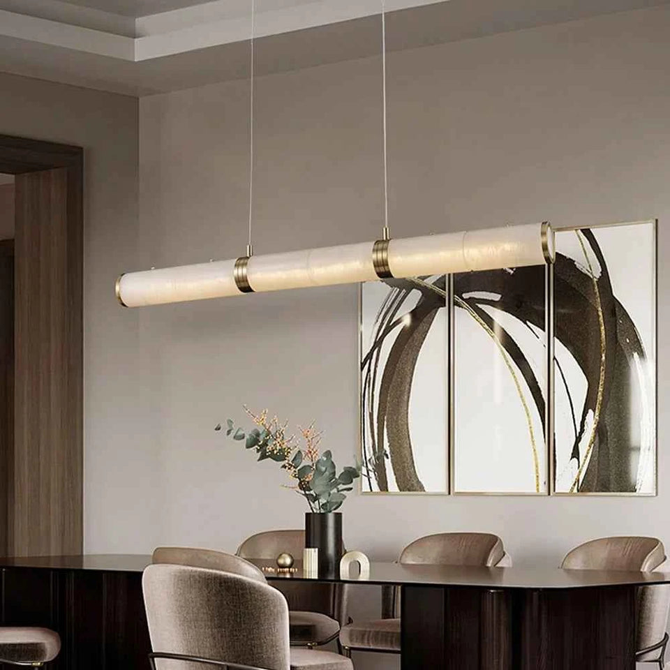 Alabaster Pillar Linear Chandelier