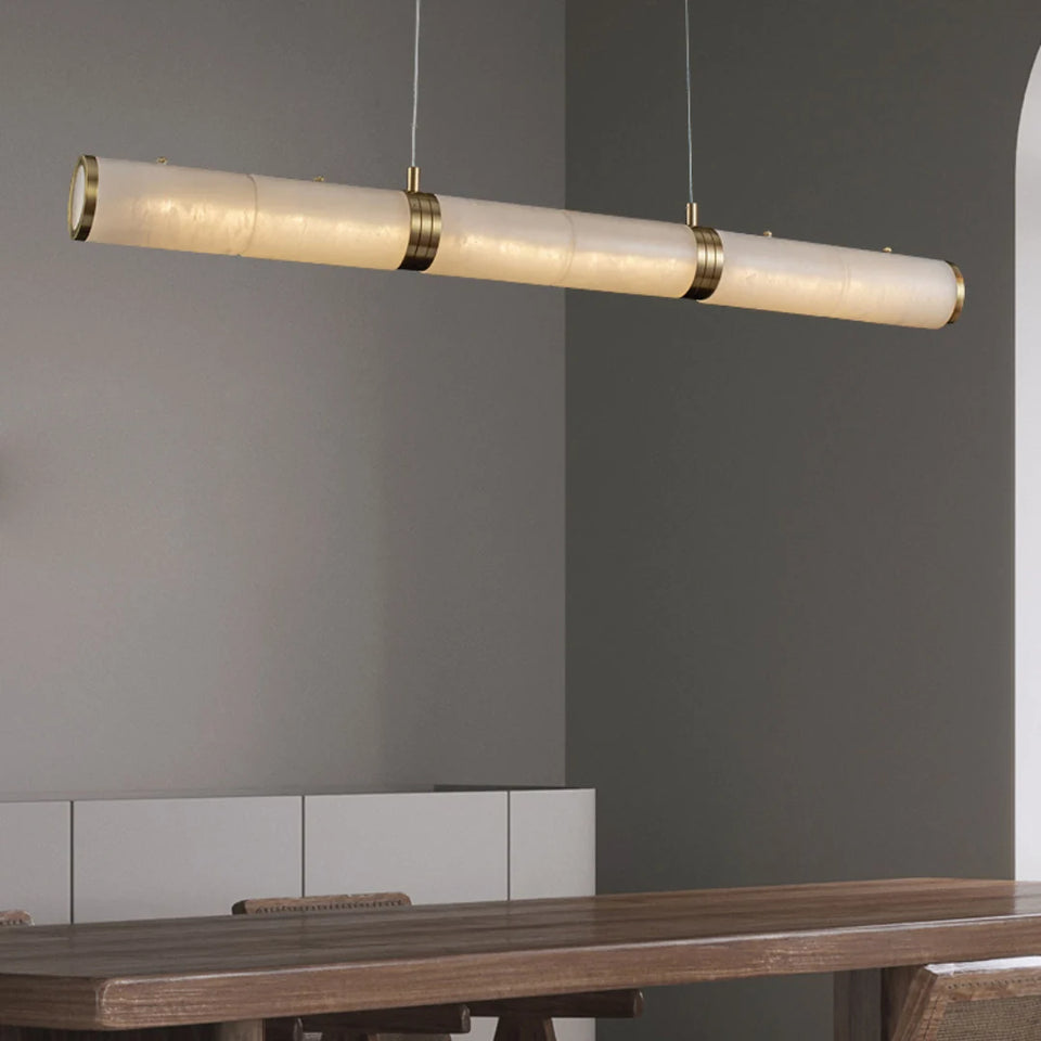 Alabaster Pillar Linear Chandelier