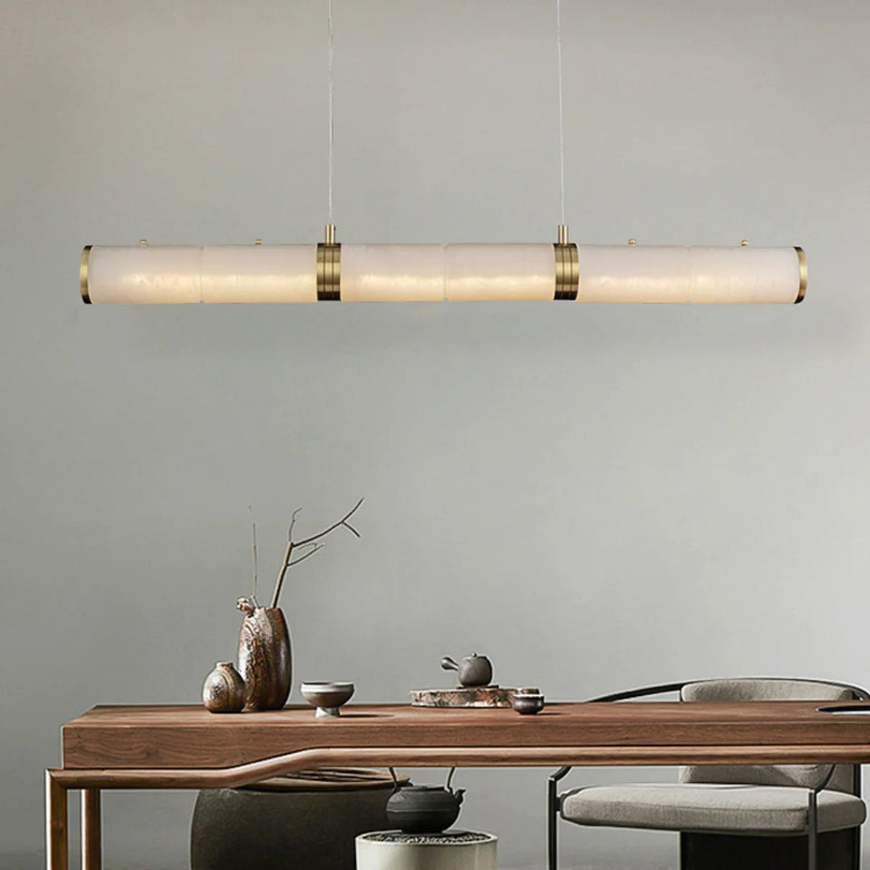 Alabaster Pillar Linear Chandelier