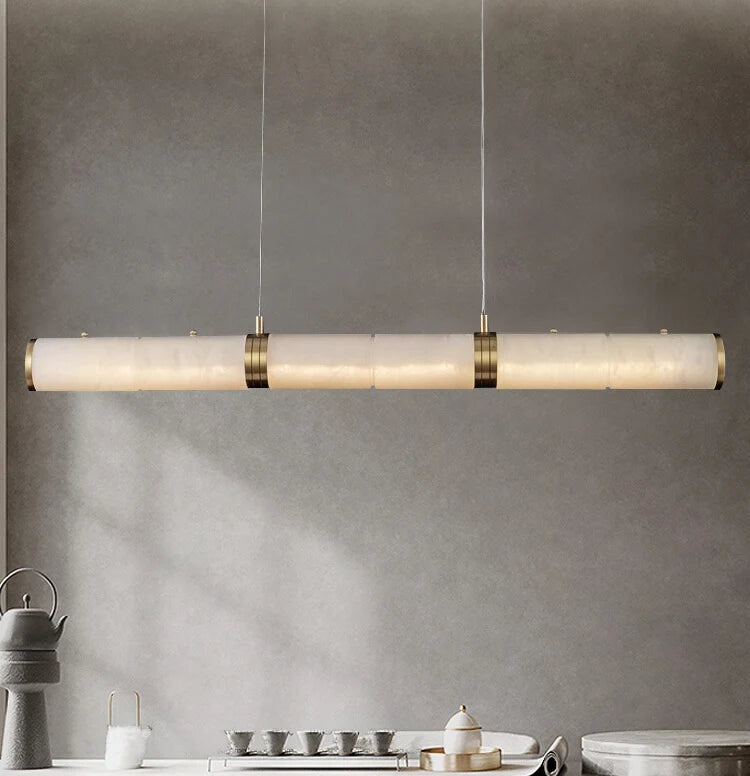 Alabaster Pillar Linear Chandelier