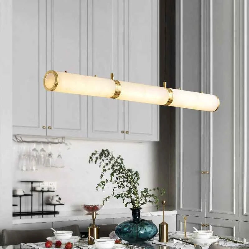 Alabaster Pillar Linear Chandelier
