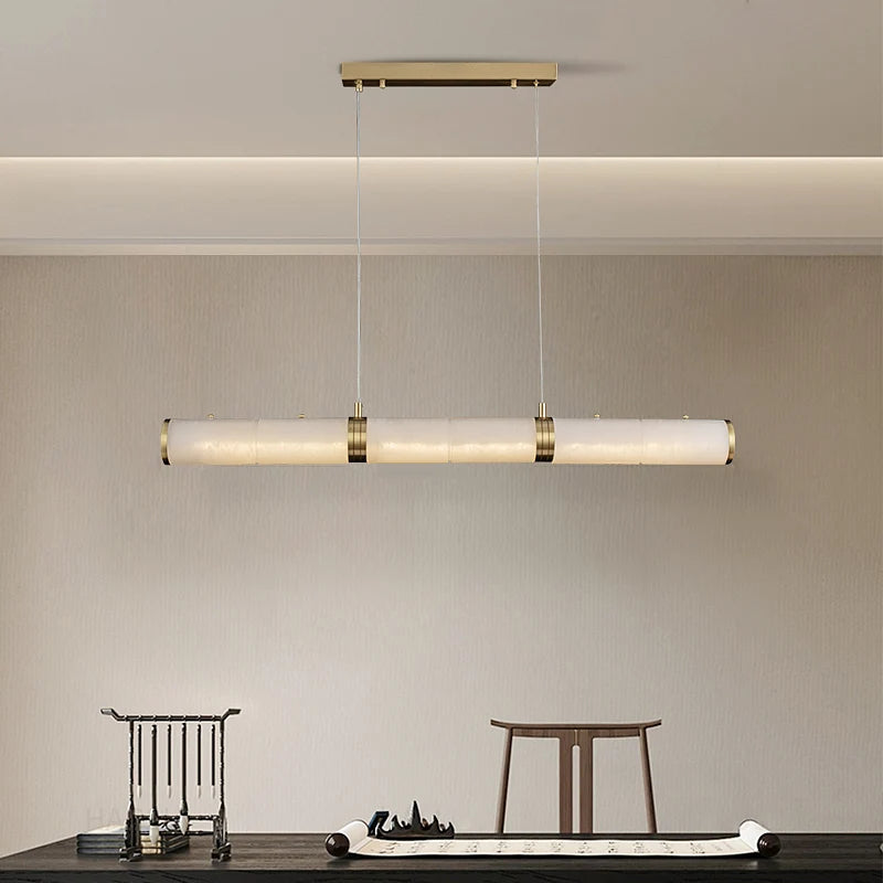 Alabaster Pillar Linear Chandelier
