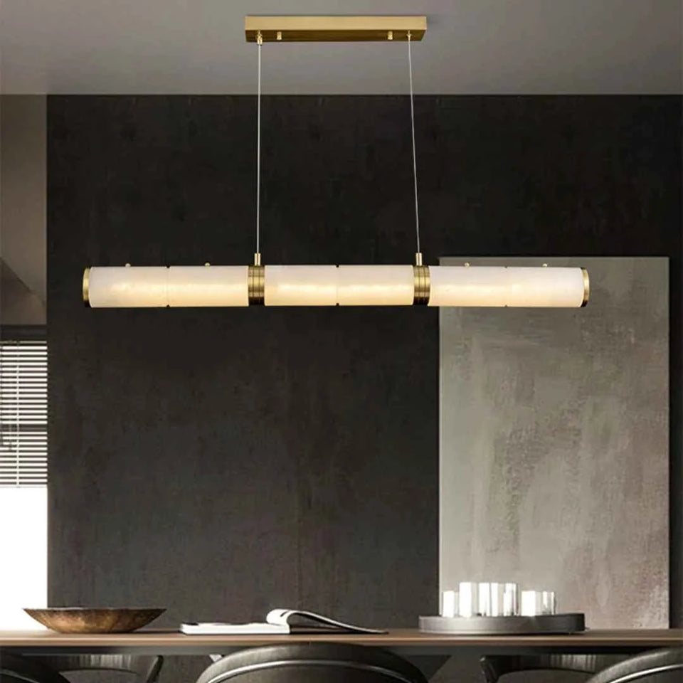 Alabaster Pillar Linear Chandelier