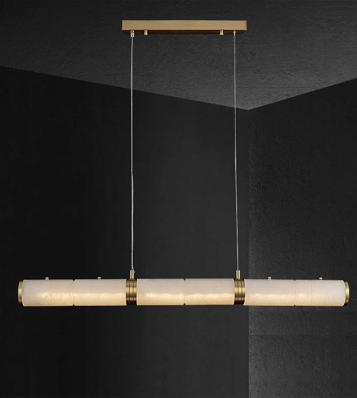 Alabaster Pillar Linear Chandelier