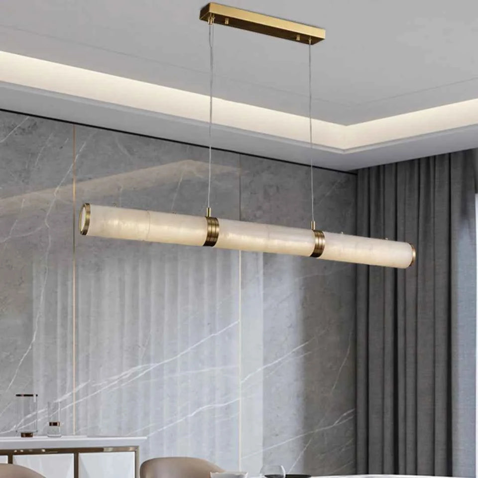Alabaster Pillar Linear Chandelier
