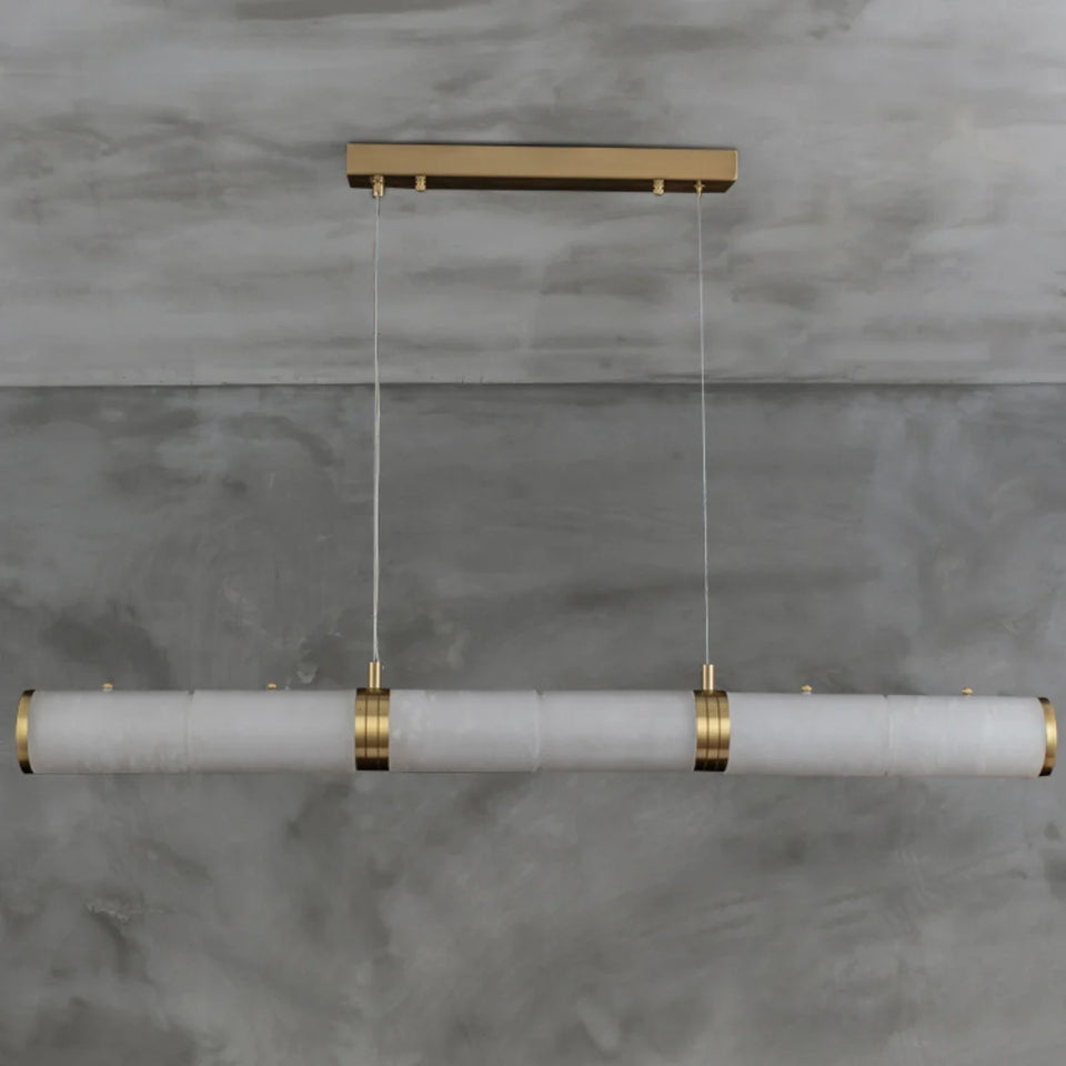 Alabaster Pillar Linear Chandelier
