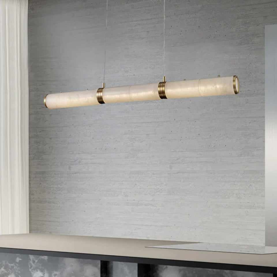 Alabaster Pillar Linear Chandelier