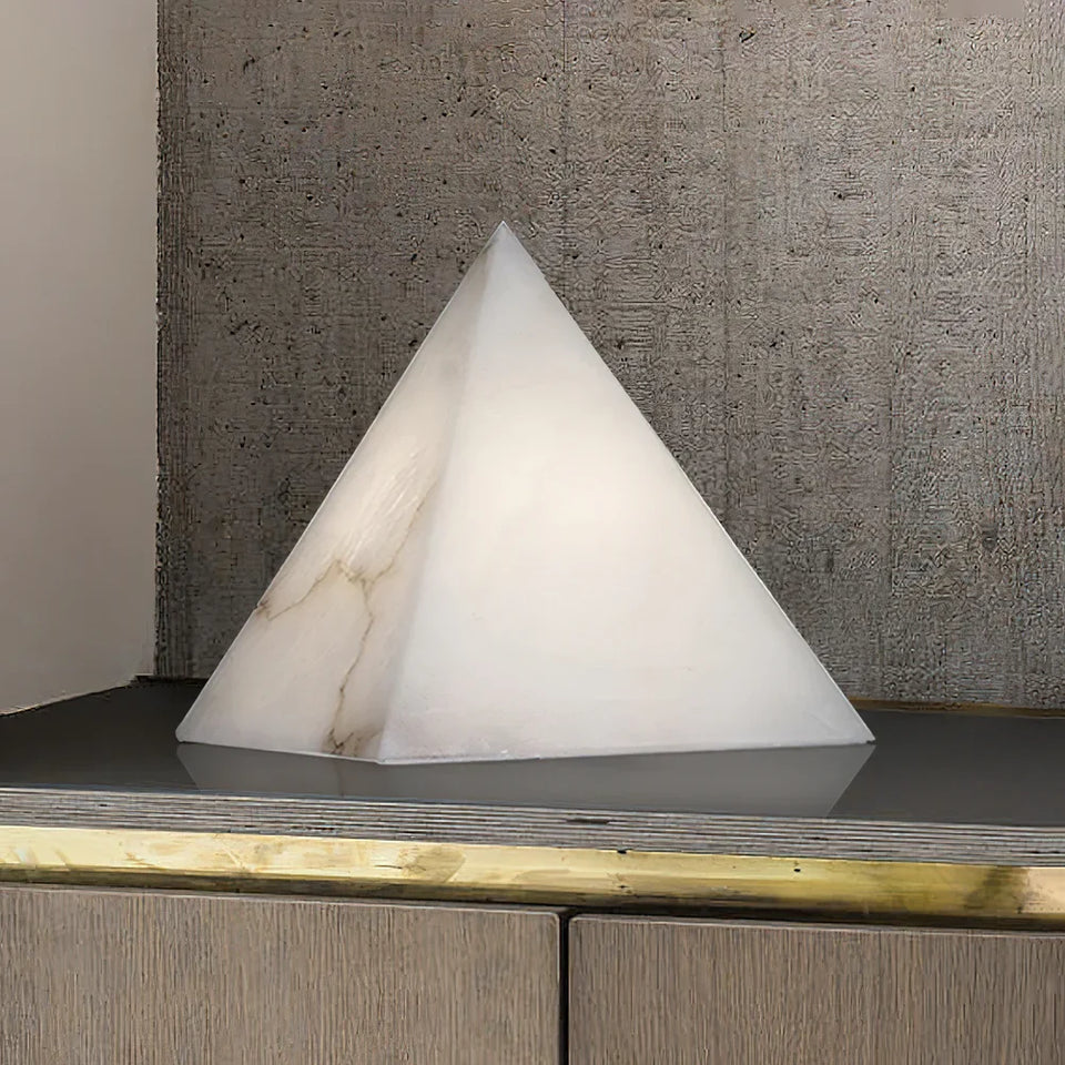 Alabaster Pyramid Table Lamp
