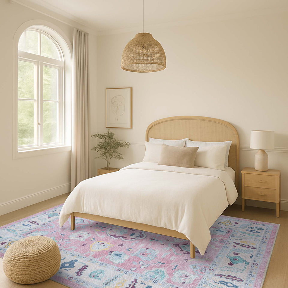 Alice Pale Pink Modern Oushak Rug