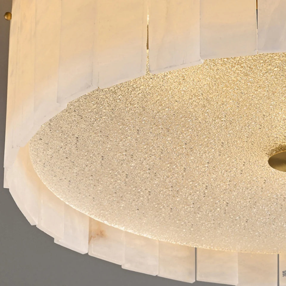 Alabaster Copper Round Ceiling Lamp