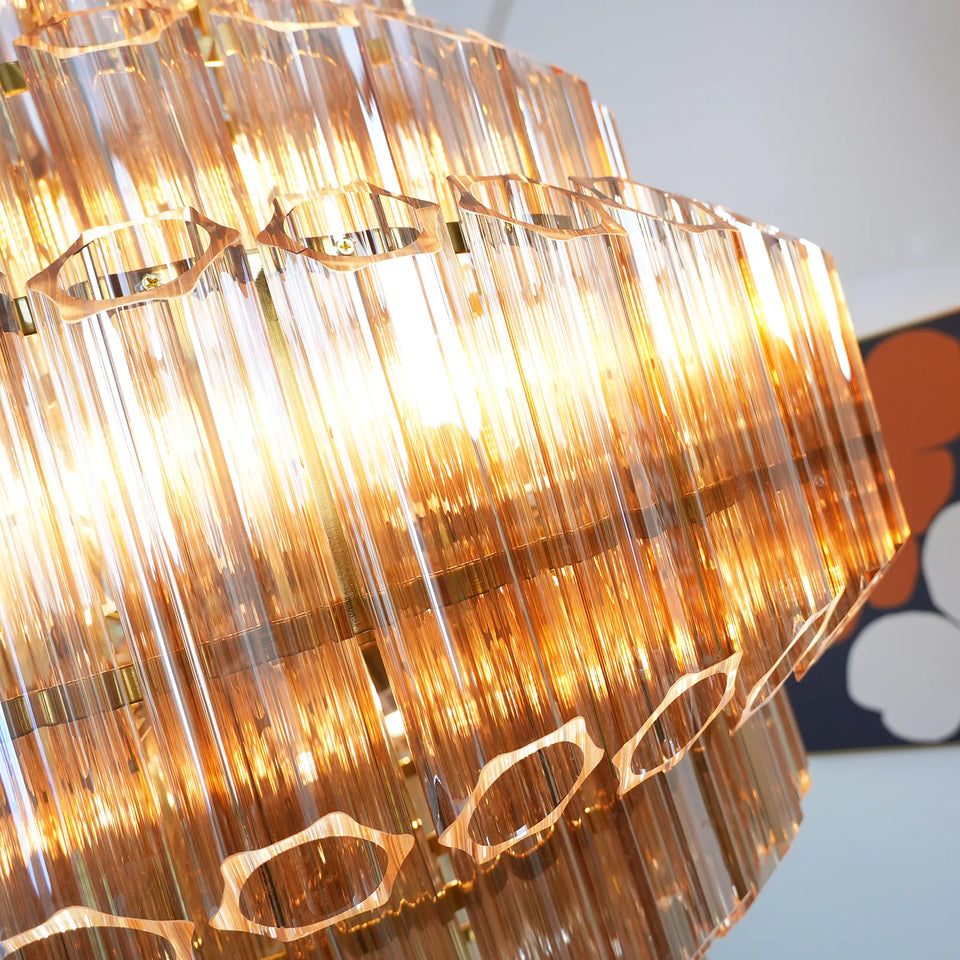 Aurelie Amber Prism Tiered Chandelier
