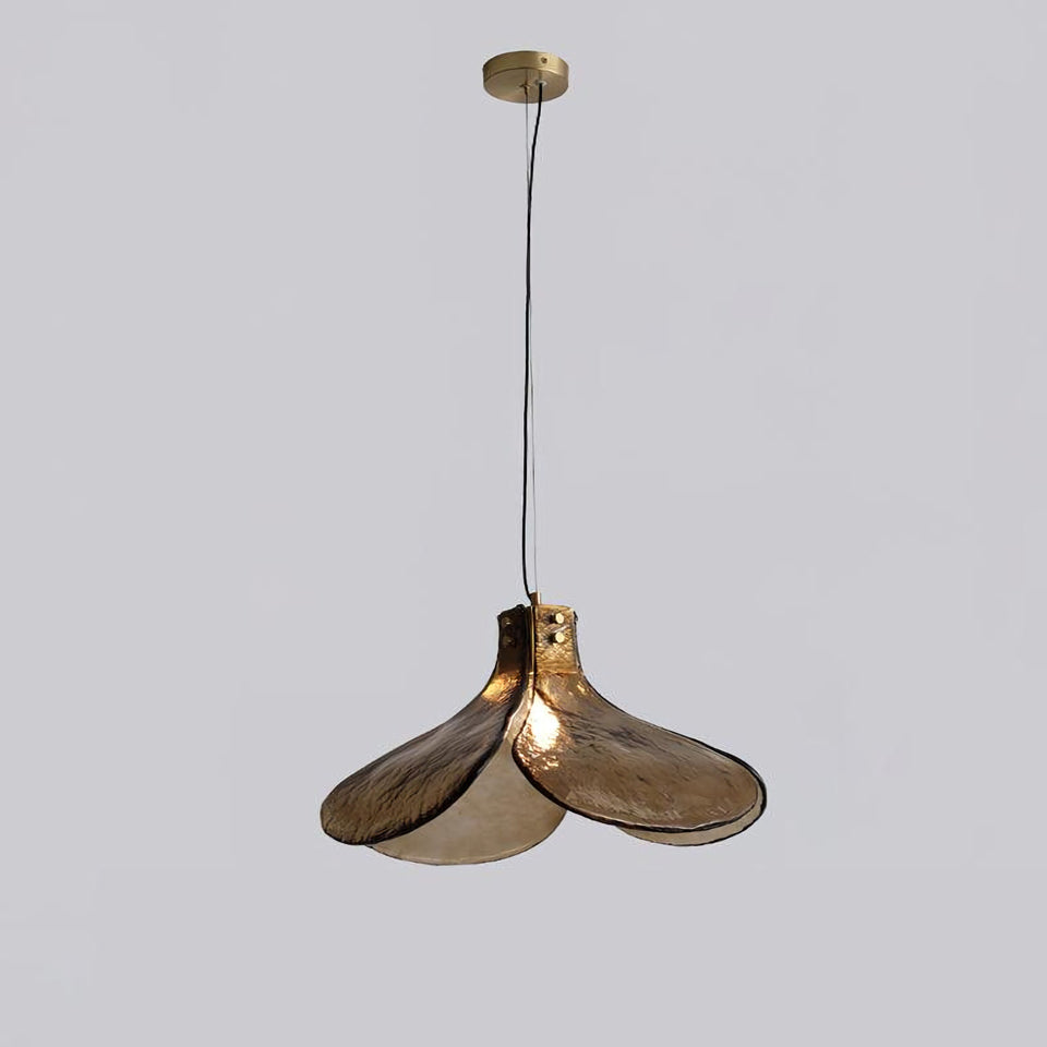 Amber Petal Glass Pendant Light