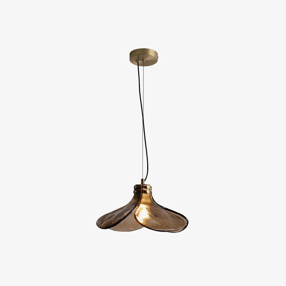 Amber Petal Glass Pendant Light